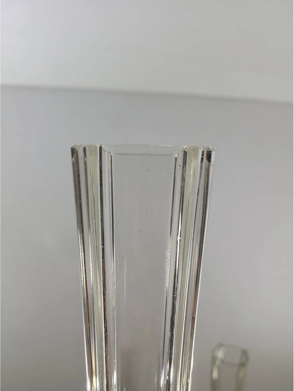 Set of 2 Vintage Clear Glass Eiffel Tower Flute Centerpieces Art Deco MCM